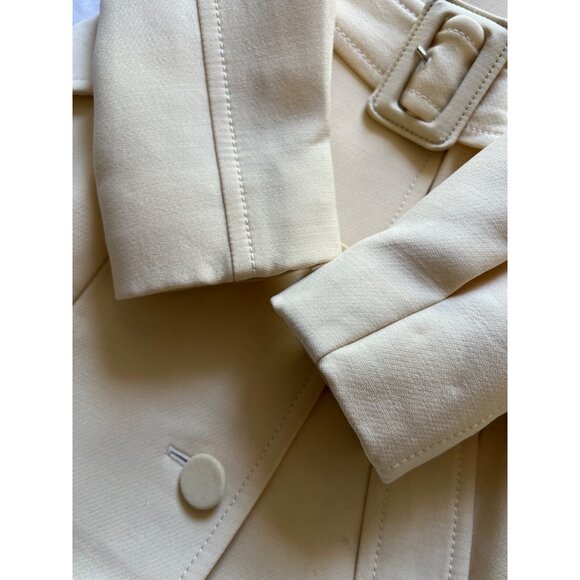 SOLD Auth Vintage Christian Dior Yellow Silk Belted Structured Coat Size XS - Picture 11 of 16